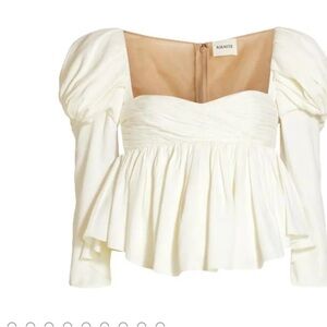 KHAITE Women's White Off-Shoulder Blouse